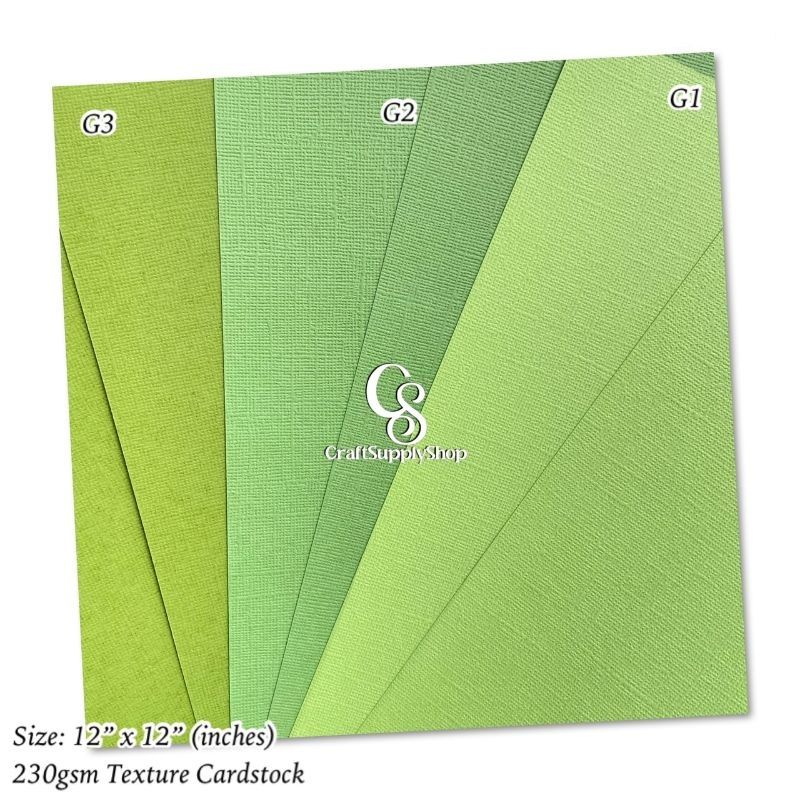 Green textured cardstock 230gsm (3) 230gsm Green Textured cardstock