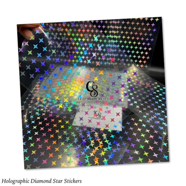 Holographic Vinyl Diamond Star Stickers