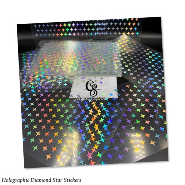 Holographic Vinyl Diamond Star Stickers