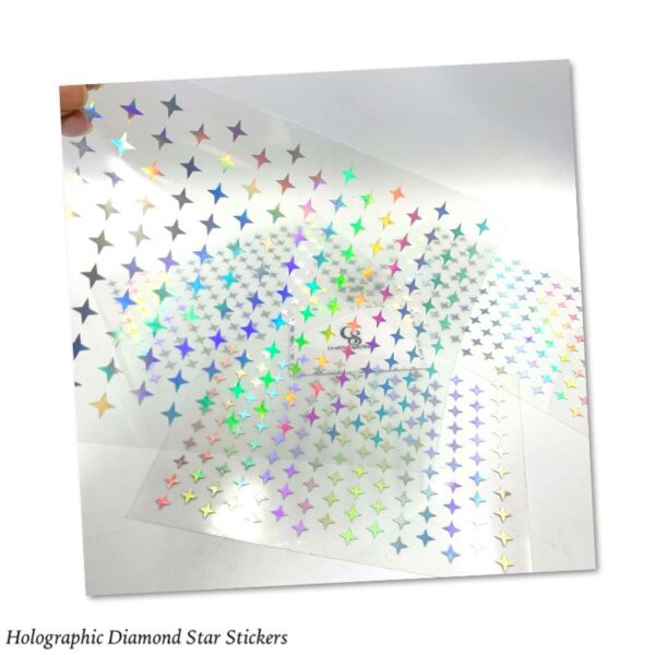 Holographic Vinyl Diamond Star Stickers