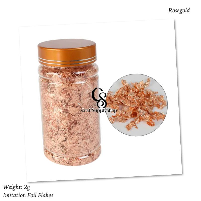 Imitation Foil Flakes – Gold Silver Rosegold (12) Imitation Foil Flakes - Gold Silver Rosegold