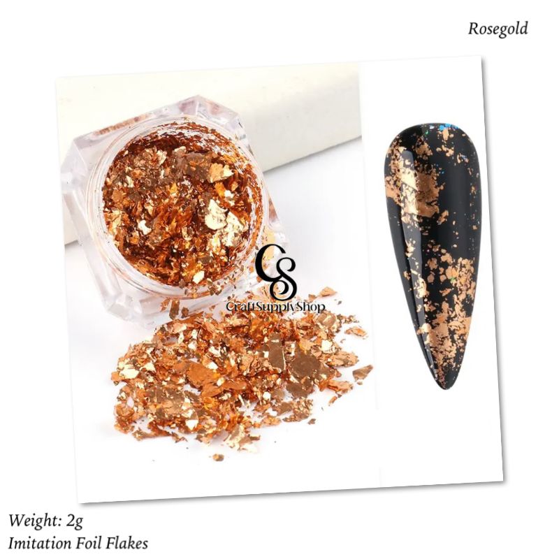 Imitation Foil Flakes – Gold Silver Rosegold (14) Imitation Foil Flakes - Gold Silver Rosegold