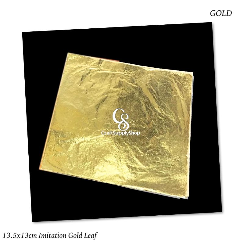 Imitation Gold leaf 13.5cm x 13cm (2) Imitation Gold leaf 13.5cm x 13cm