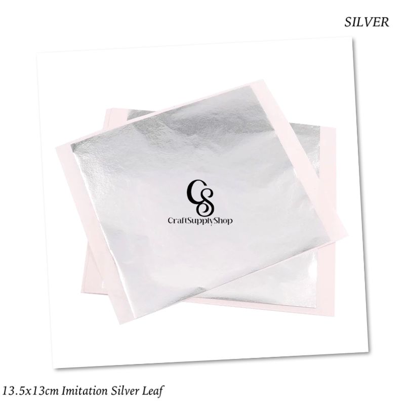 Imitation Silver Leaf 13.5cm x 13cm (4) Imitation Silver Leaf 13.5cm x 13cm