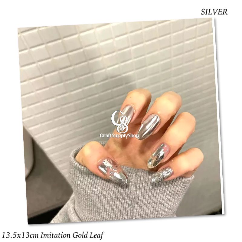 Imitation Silver Leaf Gliding Sheet (1) Imitation Silver Leaf 13.5cm x 13cm