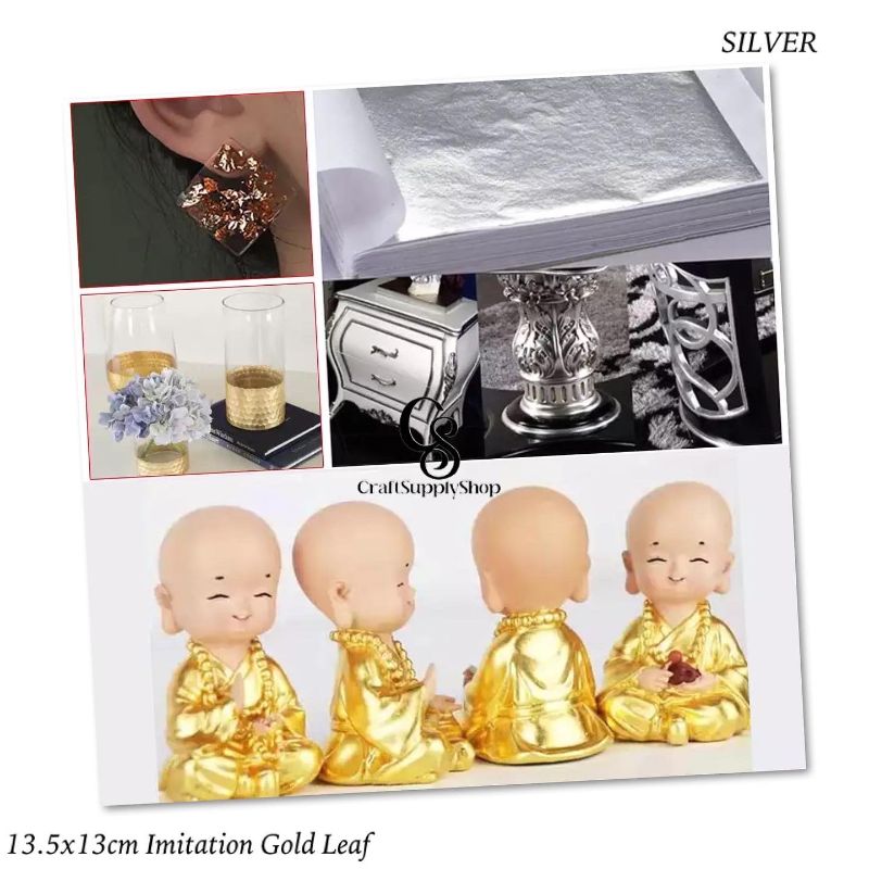 Imitation Silver Leaf Gliding Sheet (2) Imitation Silver Leaf 13.5cm x 13cm
