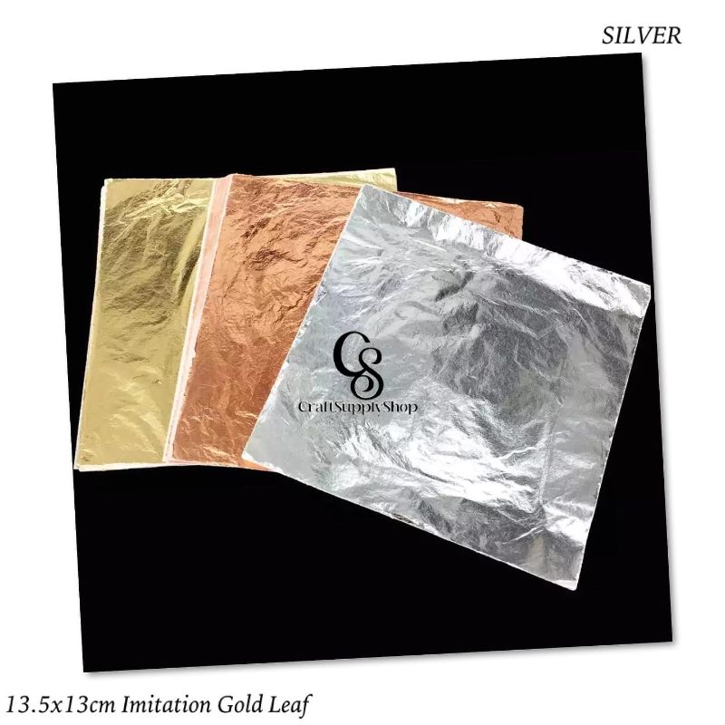 Imitation Silver Leaf Gliding Sheet (3) Imitation Silver Leaf 13.5cm x 13cm