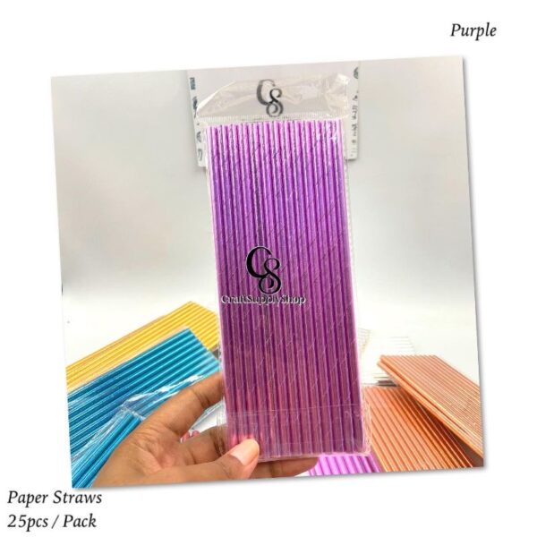 Metallic Purple Paper Straws