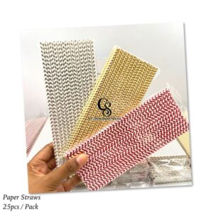 Metallic Zigzag Paper Straws