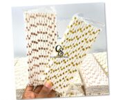 Metallic gold dots Paper Straw