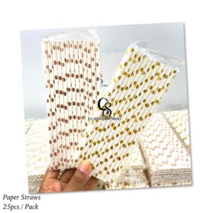 Metallic gold dots Paper Straw
