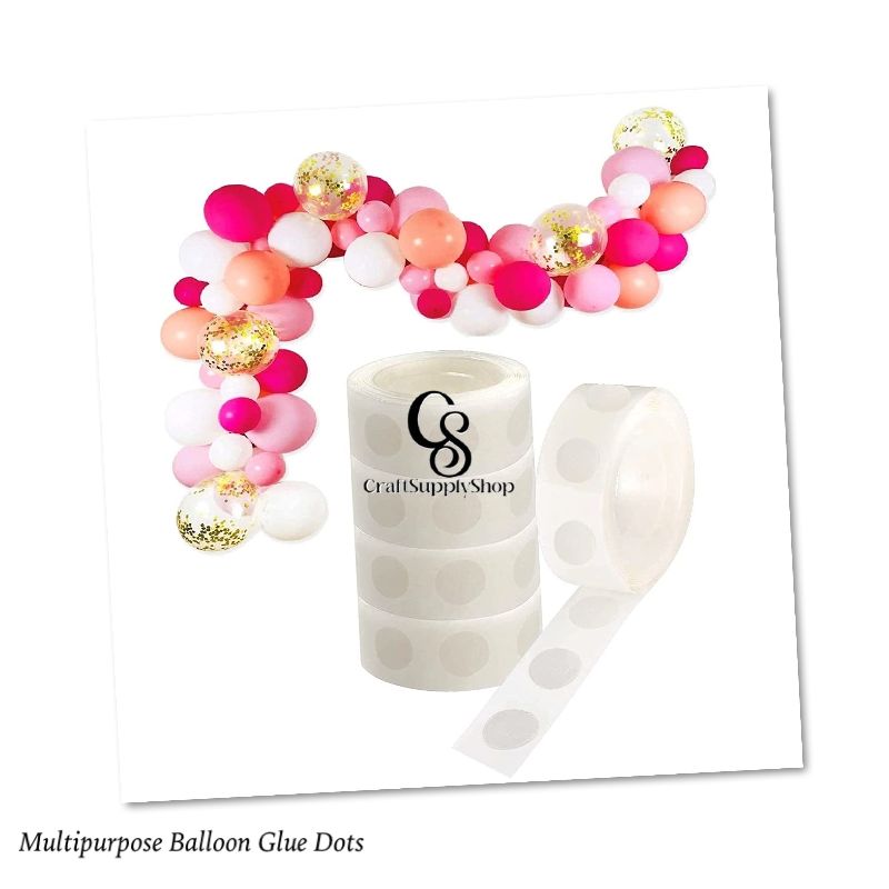 Balloon Glue 100 Dots Removable Balloon Accessories Glue Tape Roll Removable Balloon Glue Dot, Balloon Glue Dots Double Sided Ceiling Adhesive Sticky Dot Tapes Points for Birthdays Wedding Christmas Parties