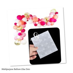 Balloon Glue 100 Dots Removable Balloon Accessories Glue Tape Roll Removable Balloon Glue Dot, Balloon Glue Dots Double Sided Ceiling Adhesive Sticky Dot Tapes Points for Birthdays Wedding Christmas Parties