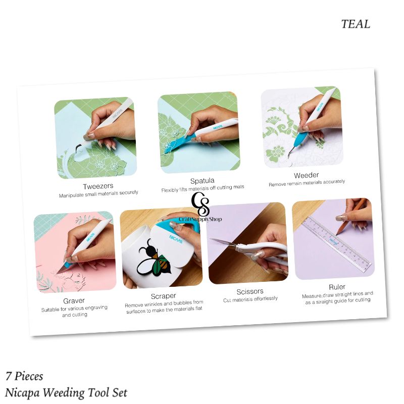 Nicapa Basic Weeding Tool Set – Teal (5) Nicapa Basic Weeding Tool Set - Teal