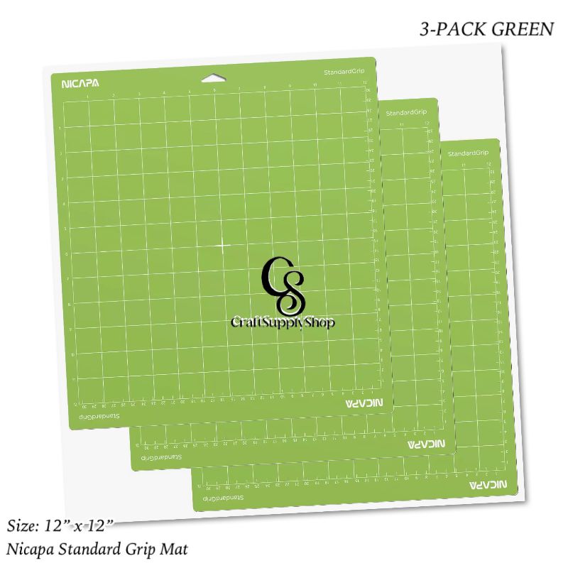 Nicapa Green 3 pack Clear Cricut Cutting Mats (3) Nicapa Standard Grip Cutting Mat for Cricut Maker 3/Maker/Explore 3/Air 2/Air/One (12x12 inch,3 Mats) Green Standard Adhesive Sticky Replacement Cut Mats 3 pack Clear Cricut Cutting Mats 3 pack Clear Cricut Cutting Mats