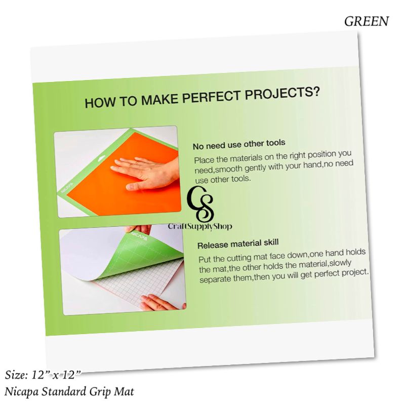 Nicapa Standard Grip Cutting Mat for Cricut Maker 3/Maker/Explore 3/Air 2/Air/One (12x12 inch,3 Mats) Green Standard Adhesive Sticky Replacement Cut Mats 3 pack Clear Cricut Cutting Mats Nicapa Green 3 pack Clear Cricut Cutting Mats