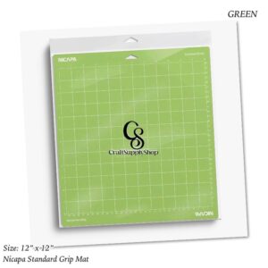 Nicapa Light Grip Cutting Mat for Cricut Maker 3/Maker/Explore 3/Air 2/Air/One (12x12 inch,3 Mats) Green Standard Adhesive Sticky Replacement Cut Mats