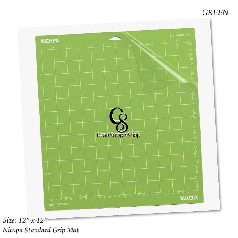 Nicapa Green Cricut Cutting Mats (4) Nicapa Standard Grip Cutting Mat for Cricut Maker 3/Maker/Explore 3/Air 2/Air/One (12x12 inch,3 Mats) Green Standard Adhesive Sticky Replacement Cut Mats 3 pack Clear Cricut Cutting Mats