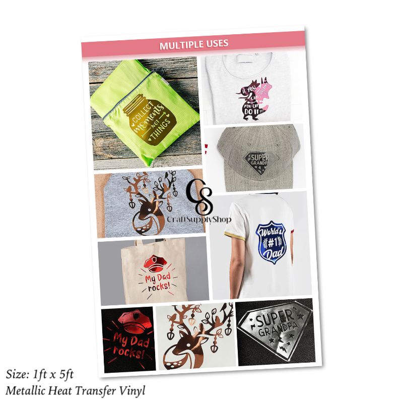 Oracal 651 Metallic Gold HTV Vinyl (1) Craft Supply SHop Metallic Heat Transfer HTV Vinyl