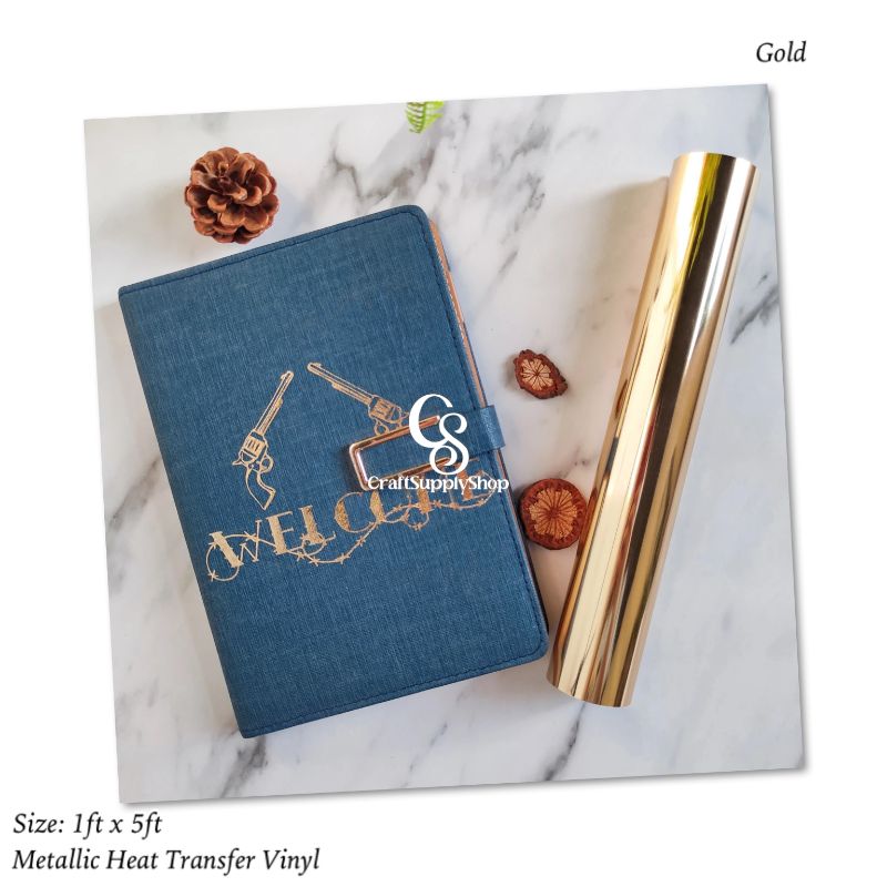 Oracal 651 Metallic Gold HTV Vinyl (6) Craft Supply SHop Heat Transfer Vinyl Gold Iron On Vinyl Metallic HTV 12" x 12FT Chrome HTV Vinyl for T-Shirt Garment Fabric Clothing