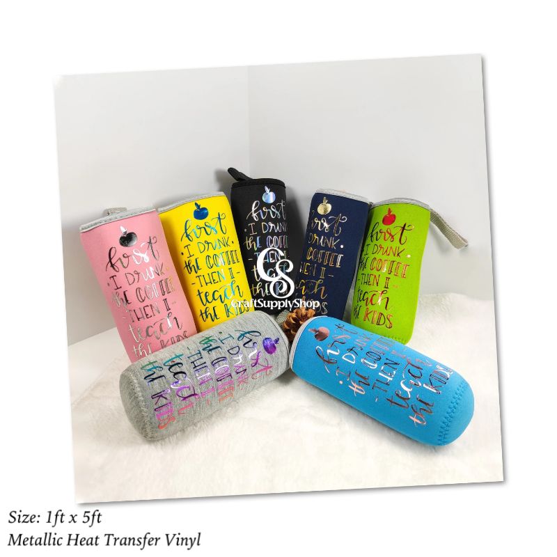 Oracal 651 Metallic Heat Transfer HTV Vinyl (5) Craft Supply SHop Heat Transfer Vinyl Iron On Vinyl Metallic HTV 12" x 12FT Chrome HTV Vinyl for T-Shirt Garment Fabric Clothing