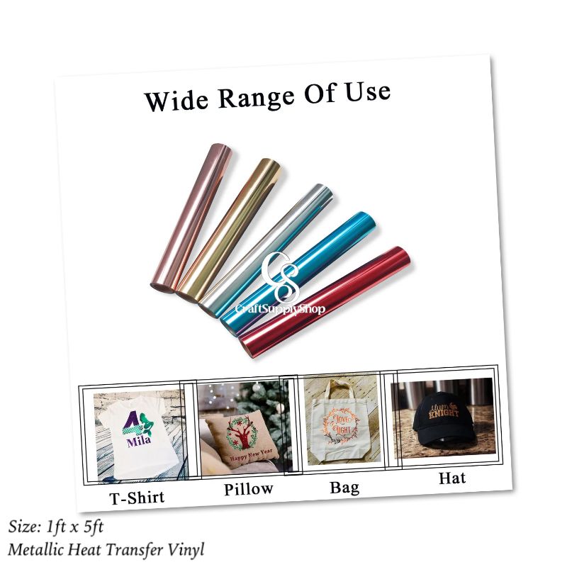 Oracal 651 Metallic Silver HTV Vinyl (1) Craft Supply SHop Metallic Heat Transfer HTV Vinyl