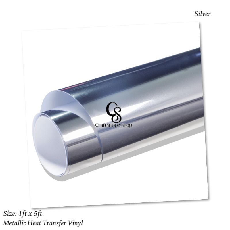 Oracal 651 Metallic Silver HTV Vinyl (3) Craft Supply SHop Metallic Heat Transfer HTV Vinyl