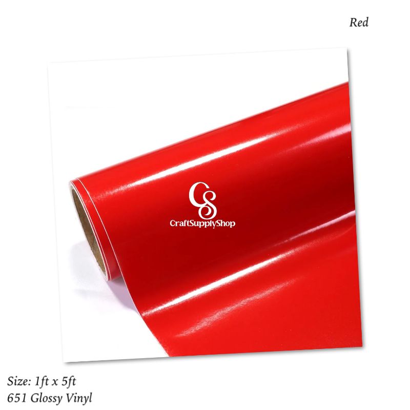 Glossy red oracal 651 permanent vinyl craftsupplyhq