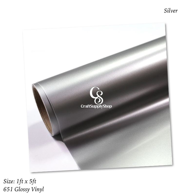 Glossy Silver Oracal 651 Permanent Vinyl CraftSupplyHQ