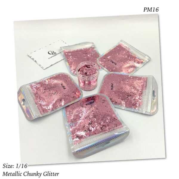 PM16 Metallic Pink Chunky Glitter