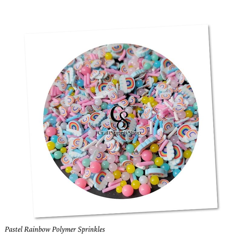 Pastel Rainbow Polymer Sprinkle Mix (1) Pastel Rainbow Polymer Sprinkle Mix