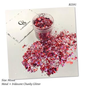 RI391 Red Iridescent Chunky Glitter