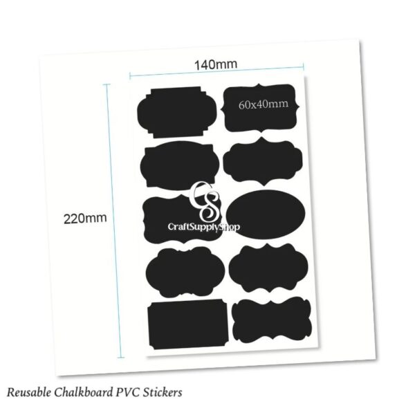 Reusable Chalkboard PVC Stickers