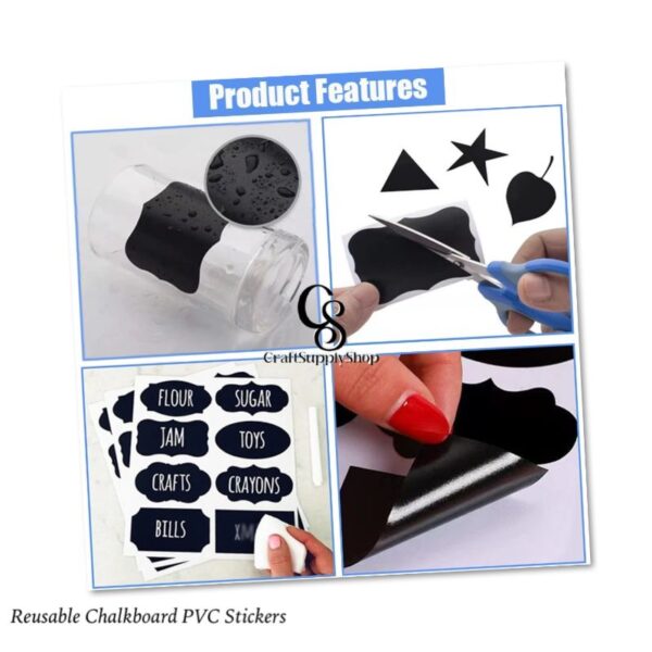 Reusable Chalkboard PVC Stickers