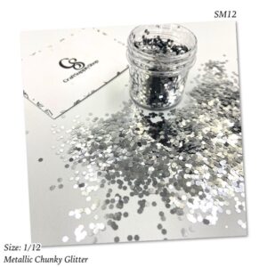 SM12 Silver Metallic Chunky Glitter