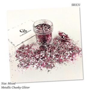 SRX31 Red and Silver Chunky Glitter
