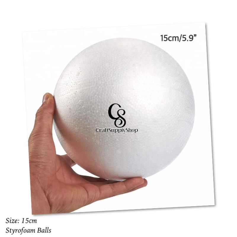 Styrofoam Balls (16) 15cm Styrofoam Ball White polystyrene Craft Styrofoam Foam Balls. Material for Arts and Crafts