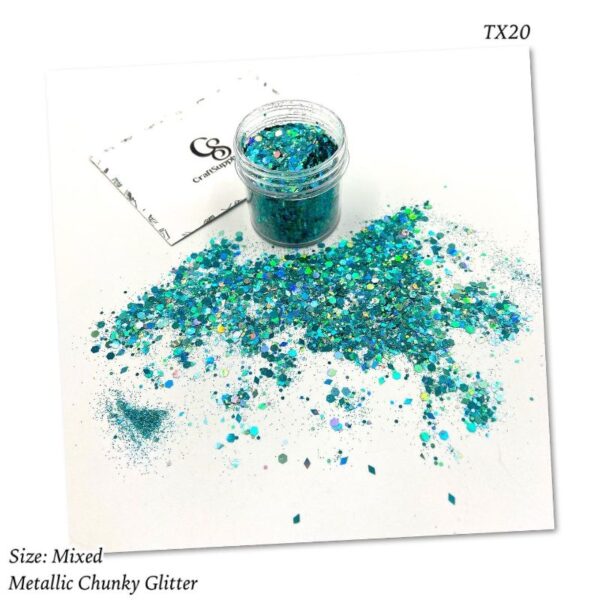 TX20 Teal metallic chunky glitter