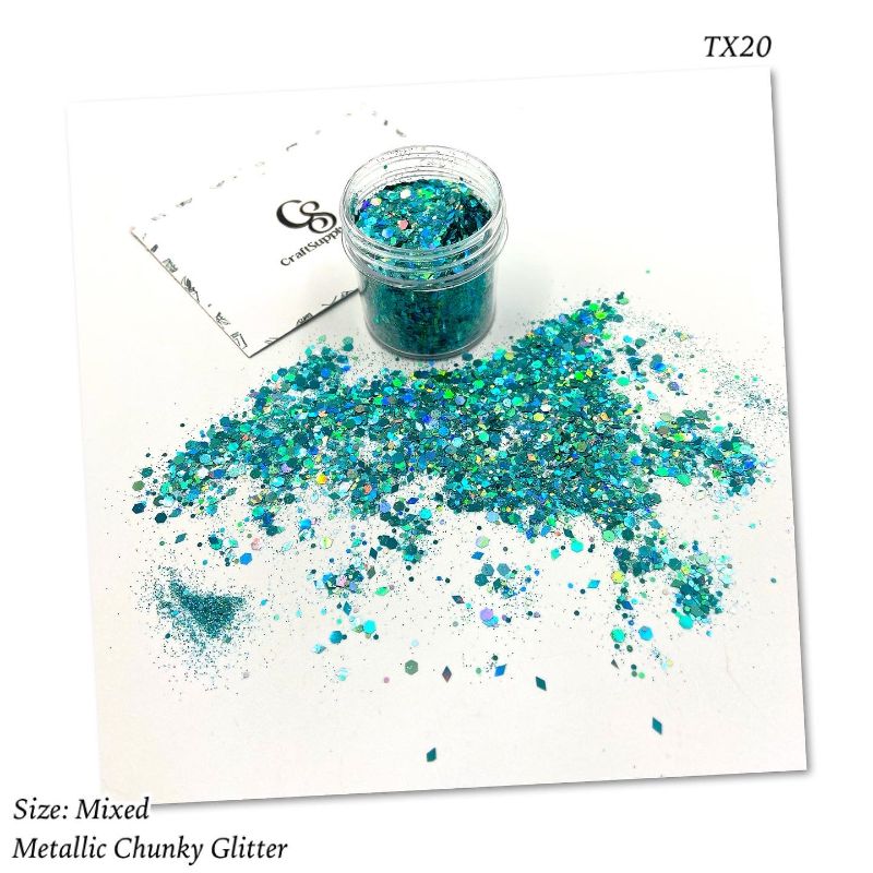 TX20 Teal metallic chunky glitter