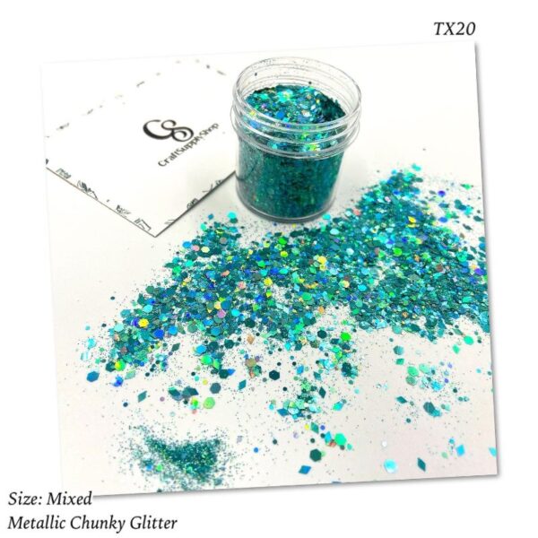 TX20 Teal metallic chunky glitter