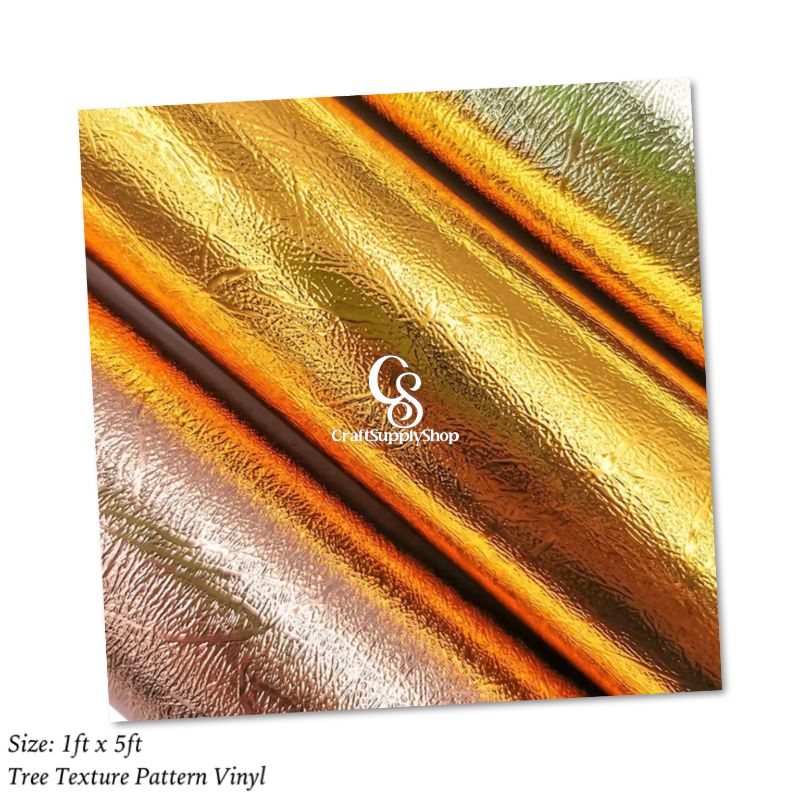 Texture Vinyl – Tree pattern (11) Textured Metallic Vinyl - Tree pattern Gold