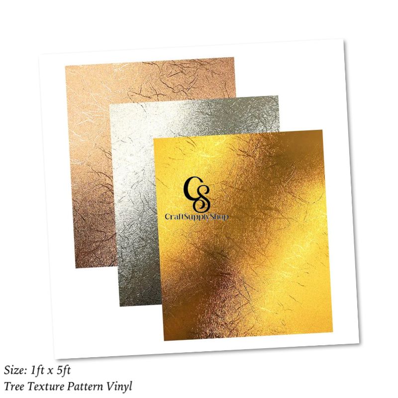 Texture Vinyl – Tree pattern (6) Textured Metallic Vinyl - Tree pattern Gold