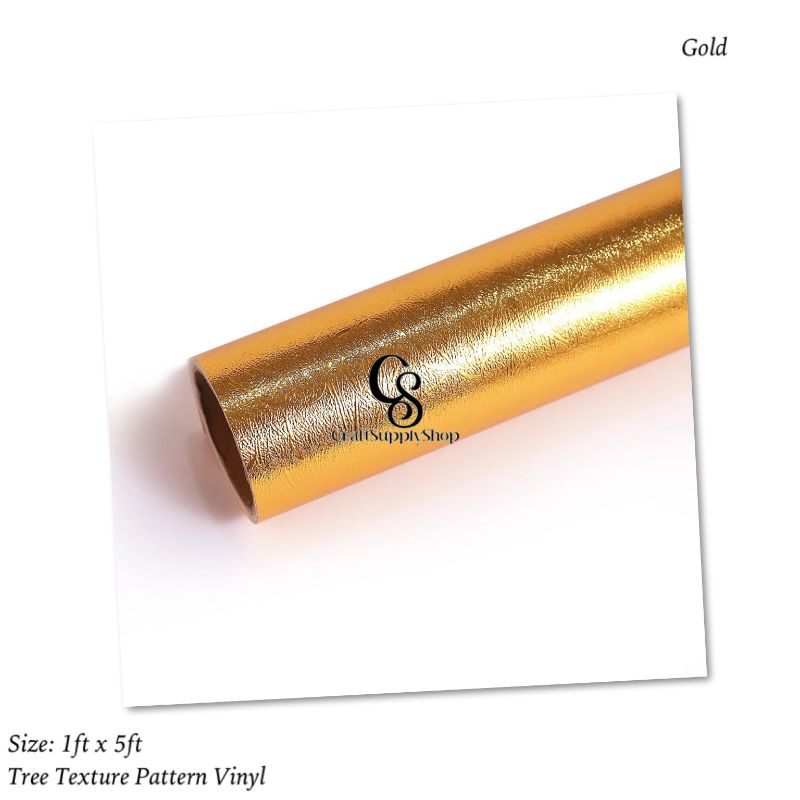 Texture Vinyl – Tree pattern Gold (2) Textured Metallic Vinyl - Tree pattern Gold