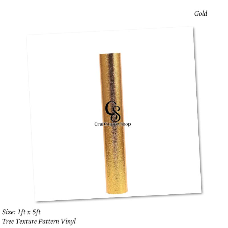 Texture Vinyl – Tree pattern Gold (3) Textured Metallic Vinyl - Tree pattern Gold