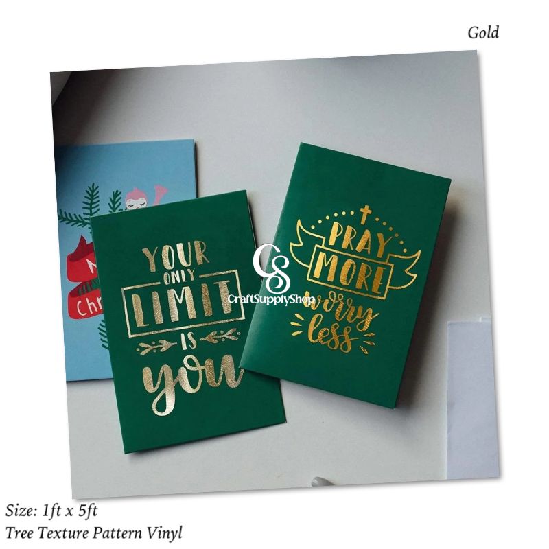 Texture Vinyl – Tree pattern Gold (5) Textured Metallic Vinyl - Tree pattern Gold