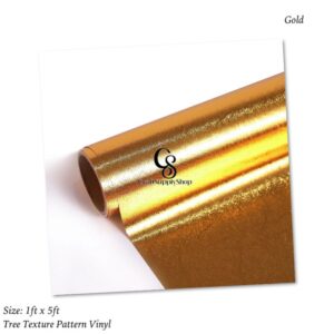 Textured Metallic Vinyl - Tree pattern Gold