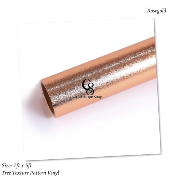 Textured Metallic Vinyl - Tree pattern Rosegold