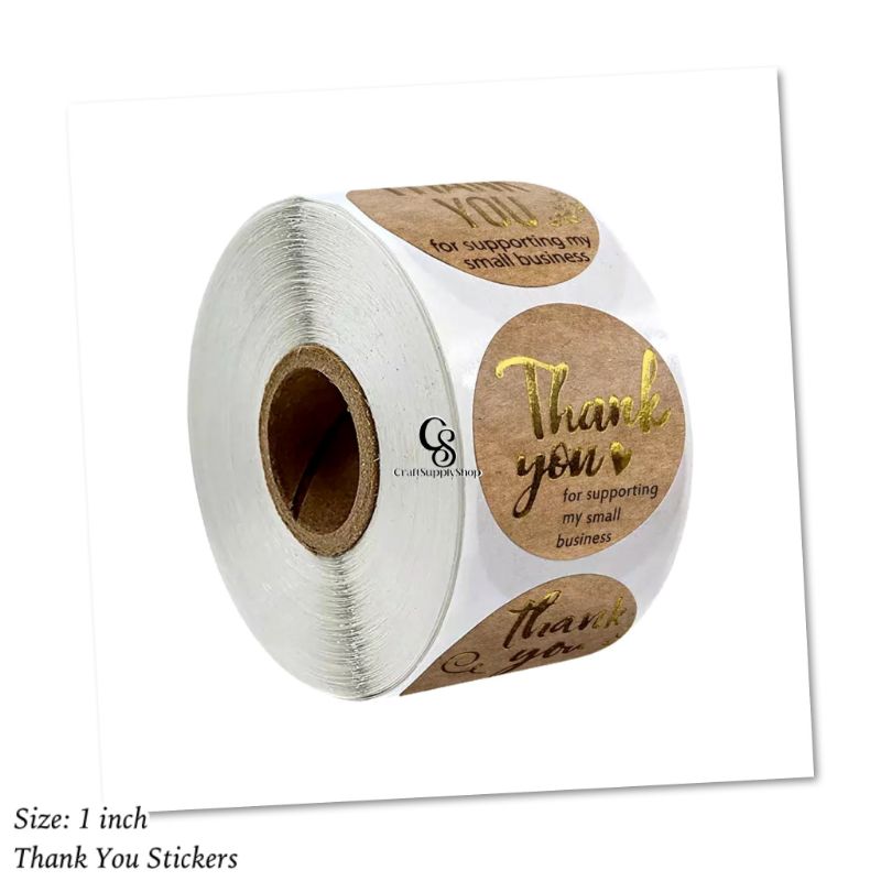 Thank you Brown Foil Sticker Roll