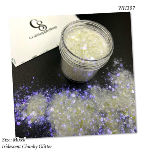 WH397 White Iridescent Chunky glitter