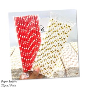 Hearts Paper Straws
